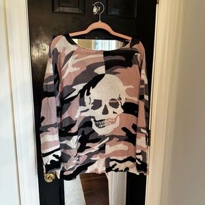 Skull Cashmere Camo Sweater